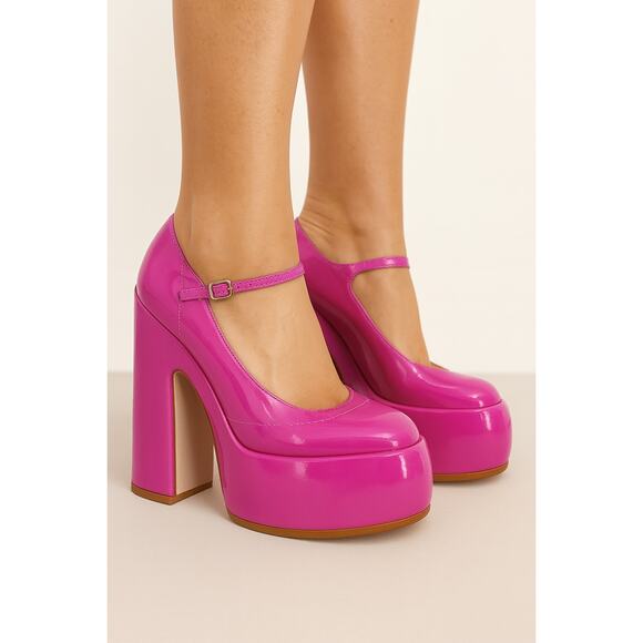 Schutz Womens Zayne Platform Mary Jane US 8.5 EU 38.5 Pink Patent Leather NIB - Picture 1 of 10